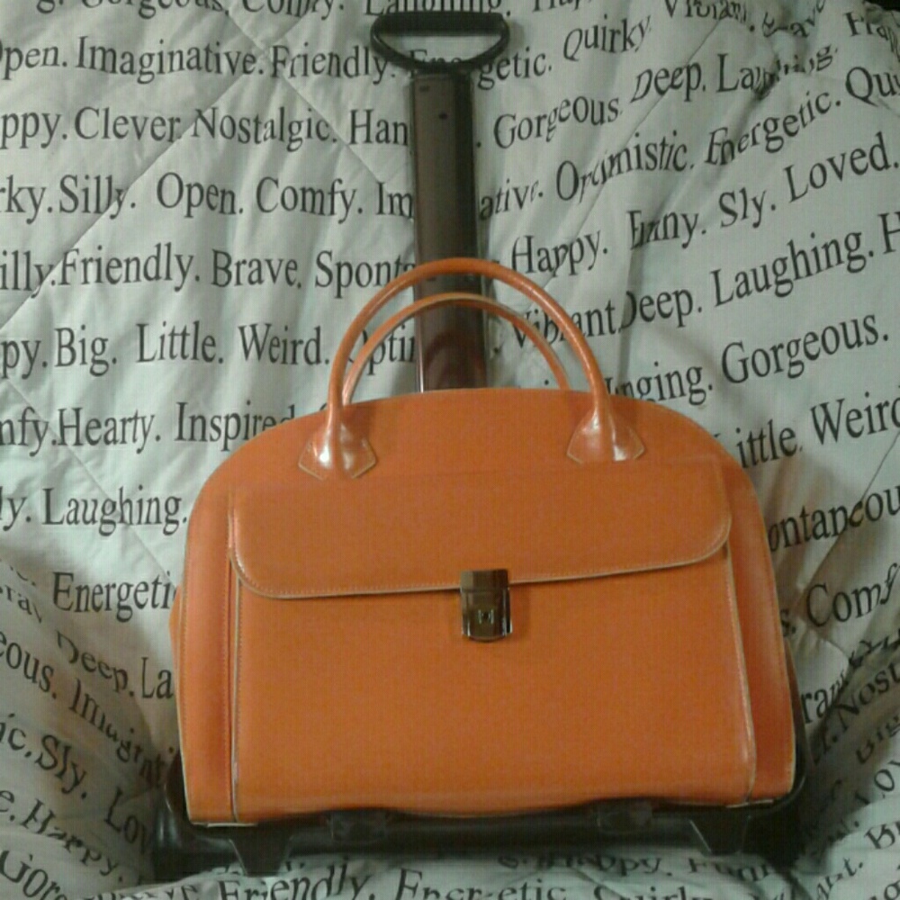 McKlein Glen Italian Leather Wheeled Briefcase